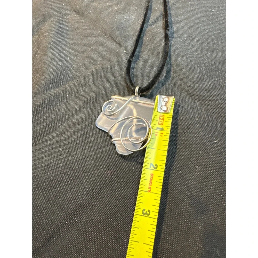 Handcrafted Blue Sea Glass Wire Wrapped‎ Pendant Necklace